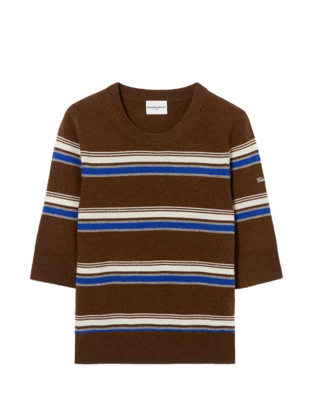 Claudie Pierlot striped round neck jumper - Braun