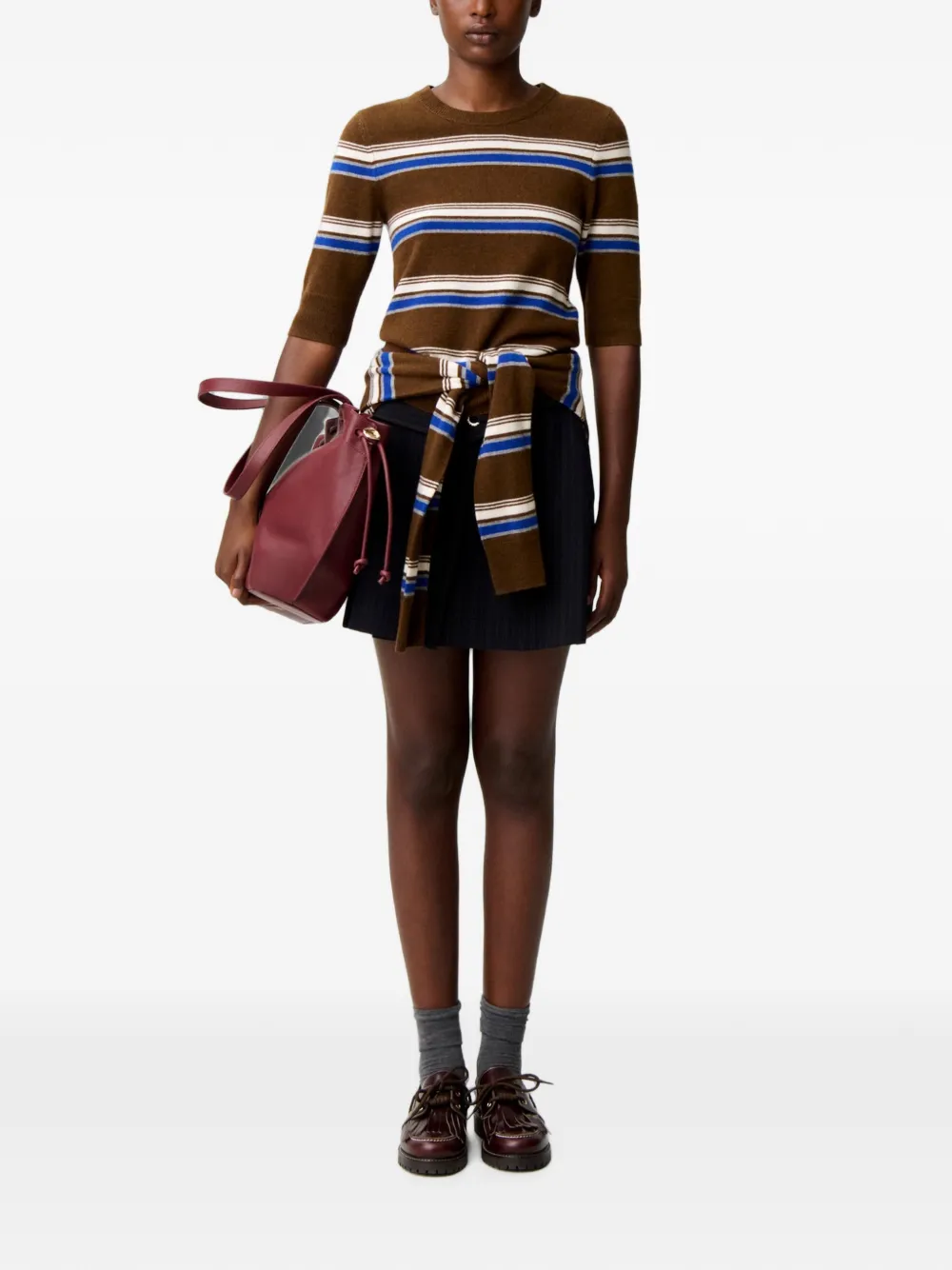 Claudie Pierlot Gestreepte trui Bruin