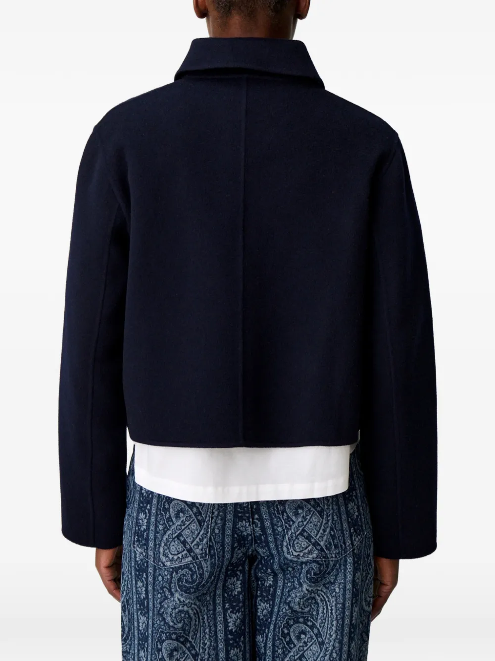 Claudie Pierlot Boxy ribfluwelen jack Blauw