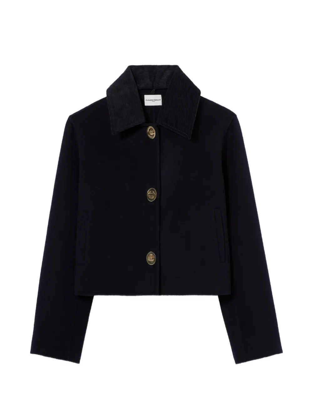Claudie Pierlot corduroy-collar cropped jacket - Blu