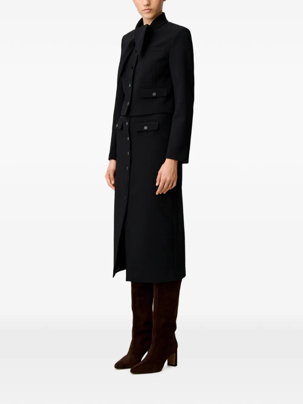 Claudie Pierlot Button-up midi-rok Zwart