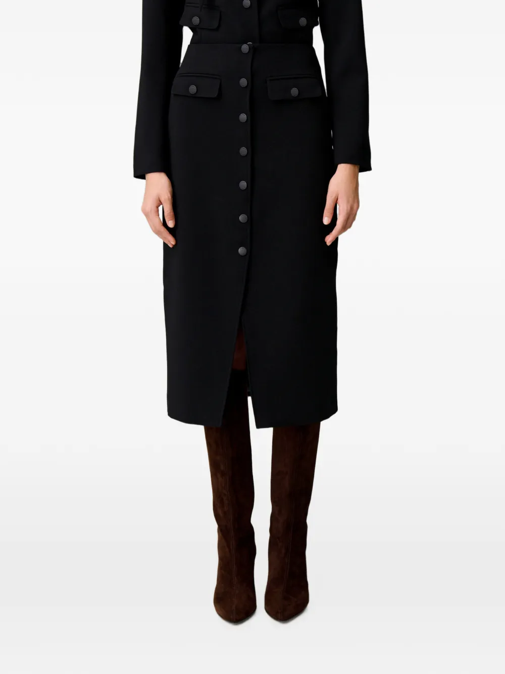 Claudie Pierlot Button-up midi-rok Zwart