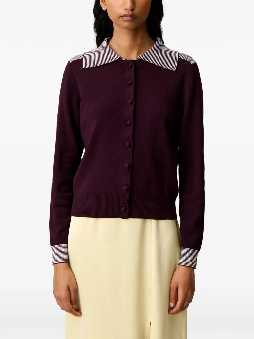 Claudie Pierlot Gestreept wollen vest Paars