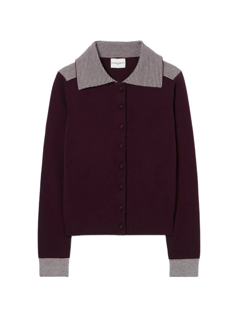 Claudie Pierlot Cardigan con colletto a righe - Viola