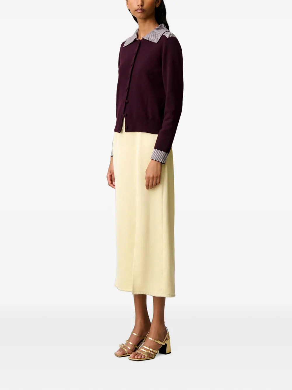 Claudie Pierlot Gestreept wollen vest Paars