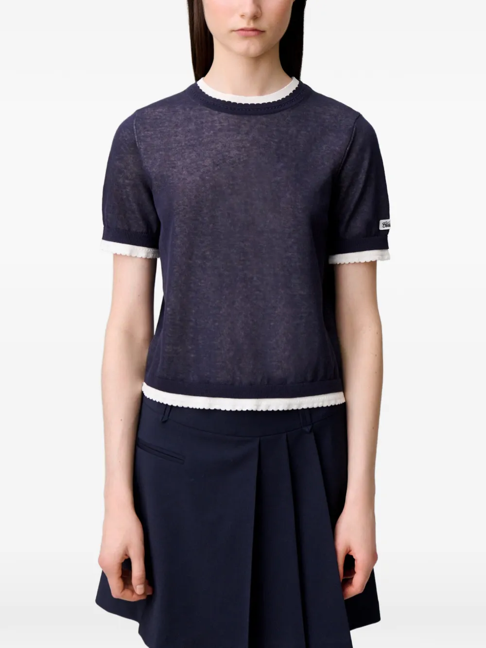 Claudie Pierlot Trui met contrast Blauw