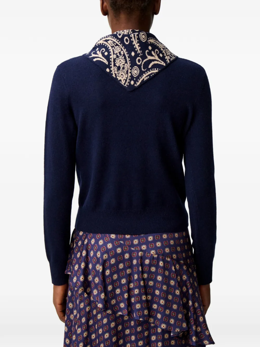 Claudie Pierlot Jewel gebreide trui met gouden hart Blauw