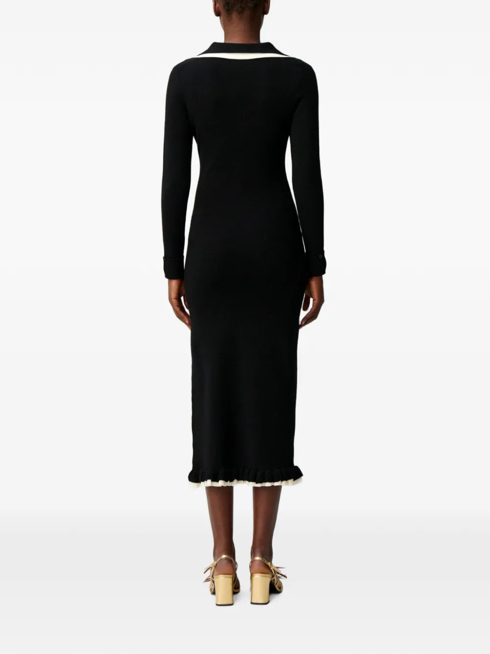 Claudie Pierlot Gebreide maxi-jurk Zwart