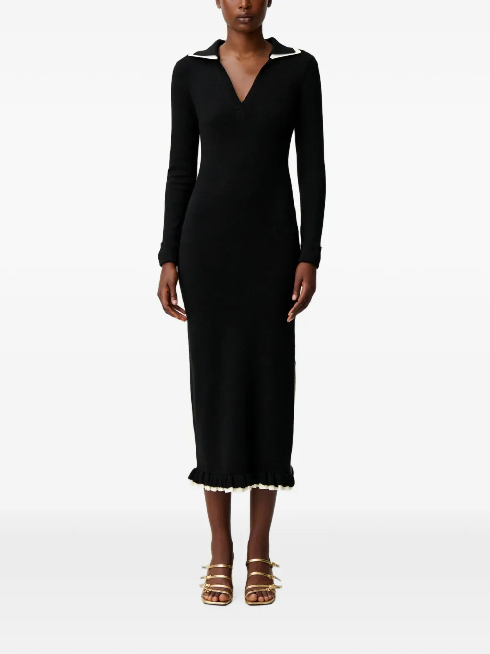 Claudie Pierlot Gebreide maxi-jurk Zwart