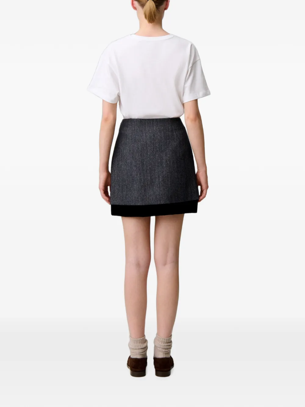 Claudie Pierlot Kokerrok met knoopdetail Blauw