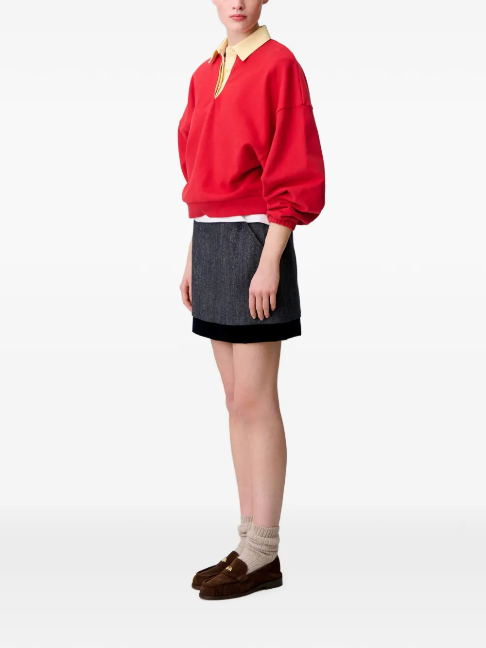 Claudie Pierlot Kokerrok met knoopdetail Blauw