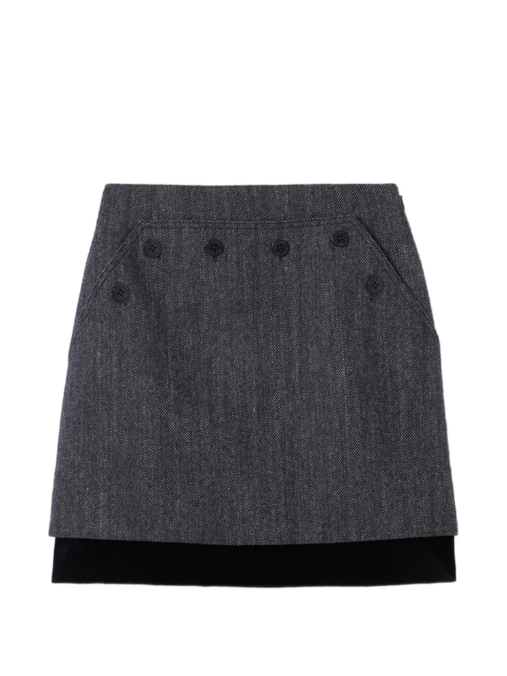 Claudie Pierlot button-detail skirt - Blu