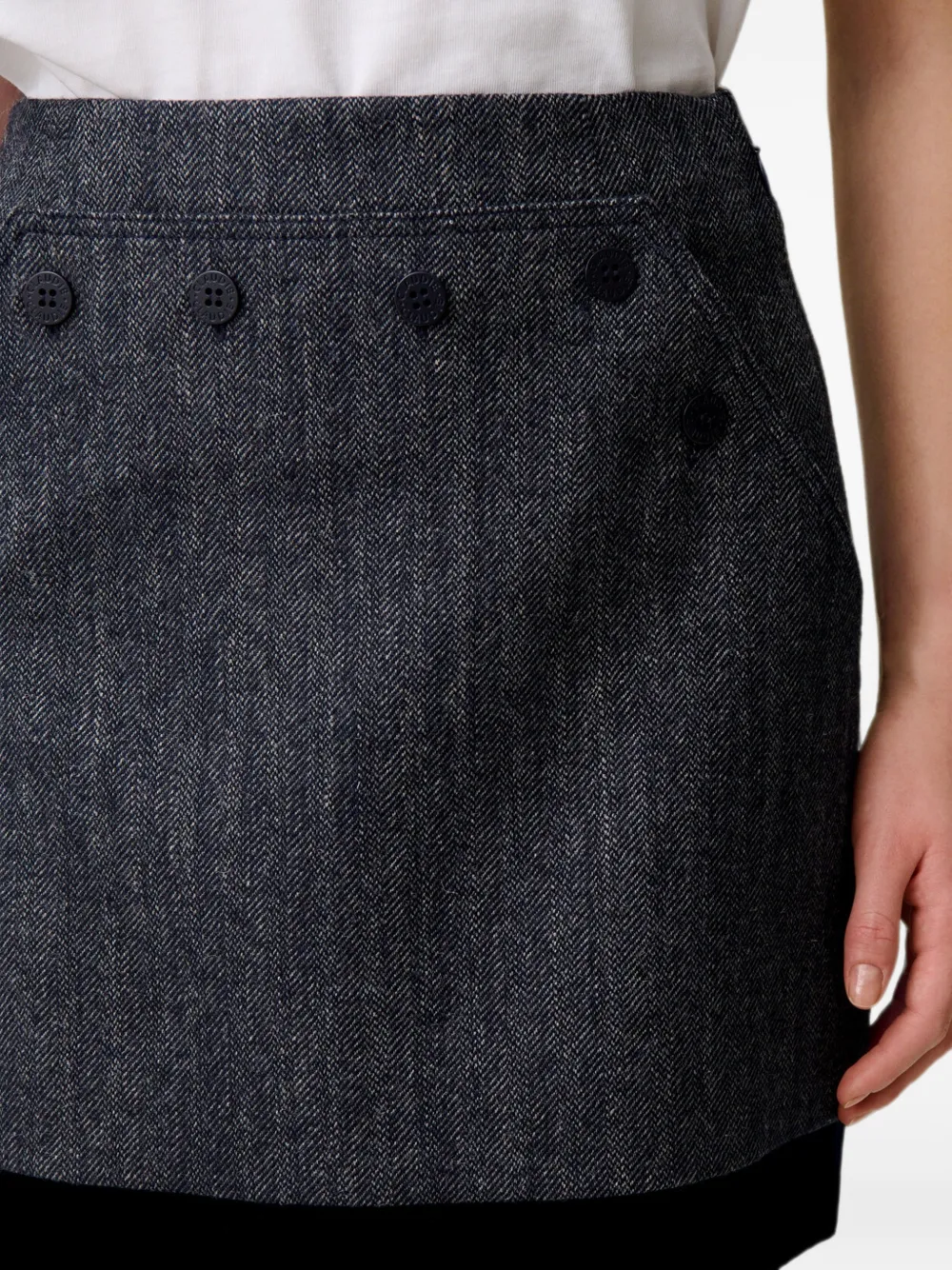 Claudie Pierlot Kokerrok met knoopdetail Blauw