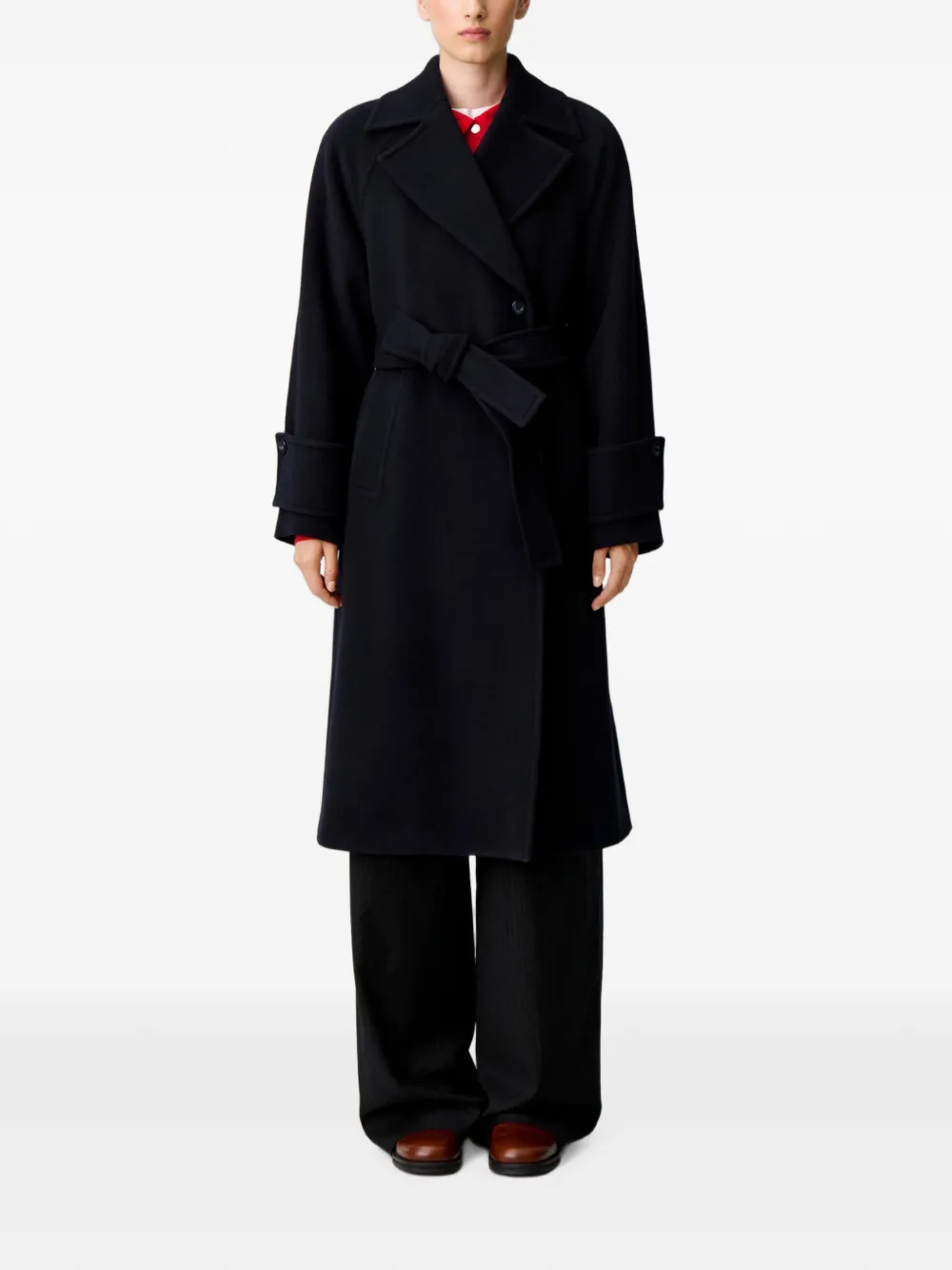 Claudie Pierlot  탈부착 벨트 스트레이트 코트