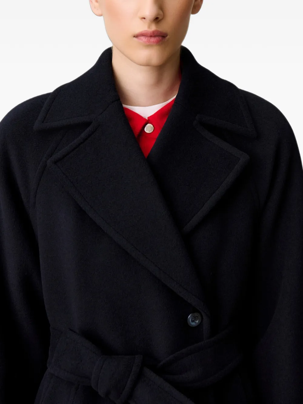 Claudie Pierlot  탈부착 벨트 스트레이트 코트