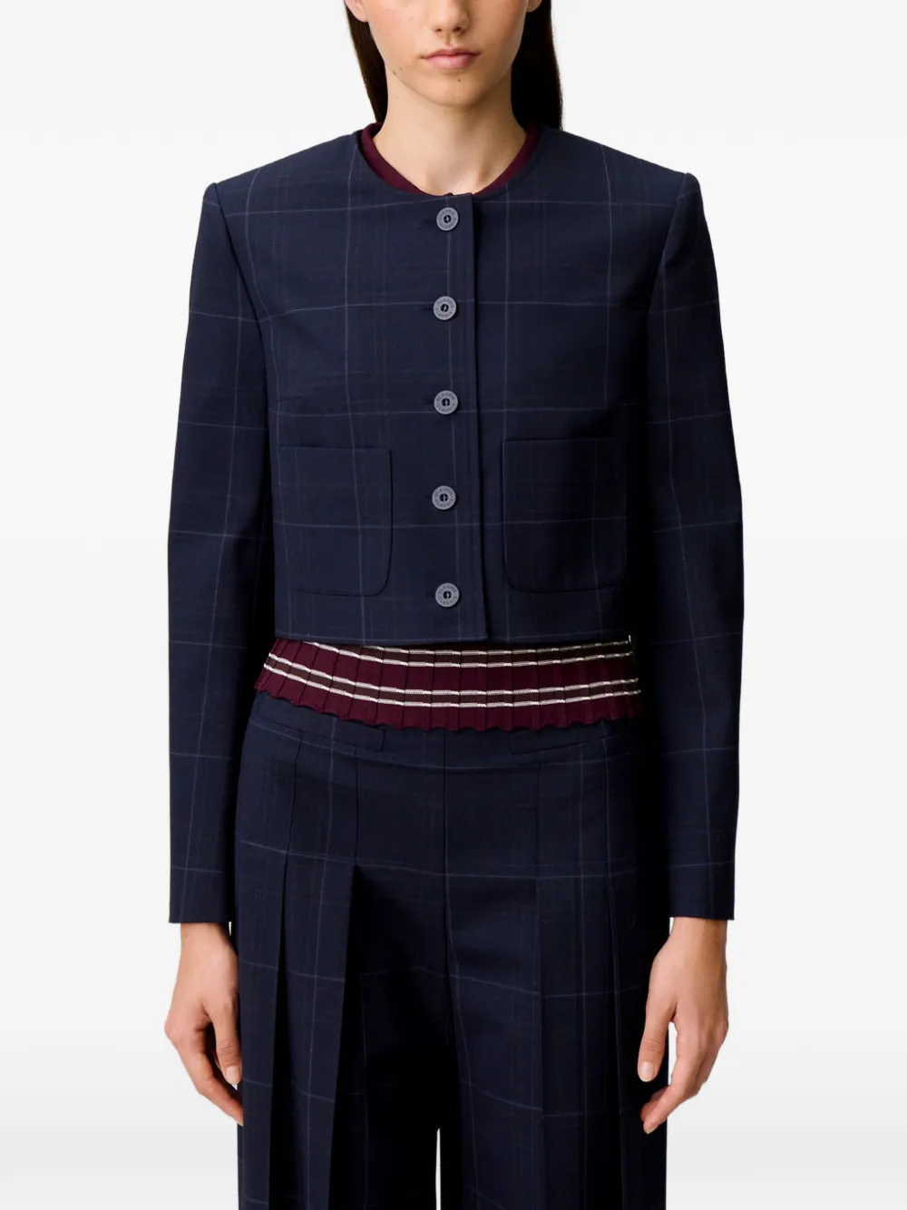 Claudie Pierlot Geruit boxy jack Blauw