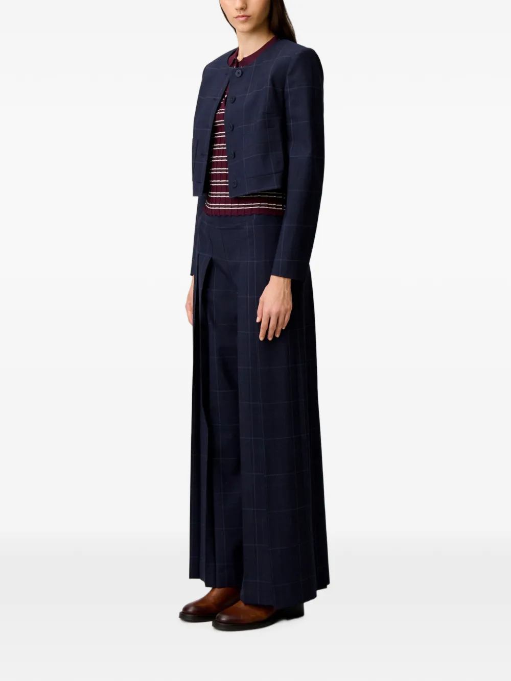 Claudie Pierlot Geruit boxy jack Blauw