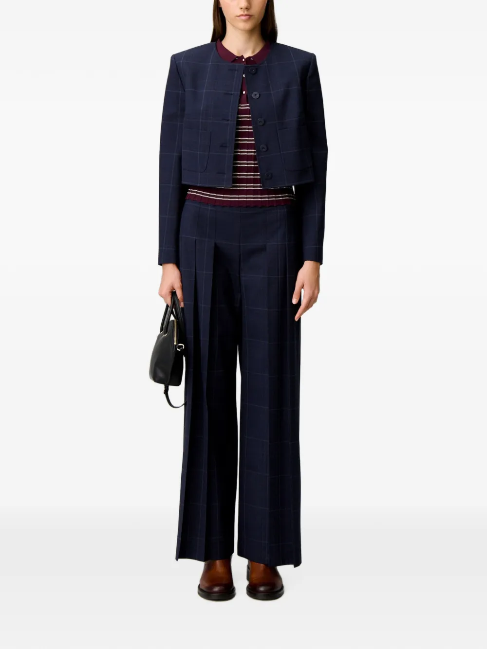 Claudie Pierlot Geruit boxy jack Blauw