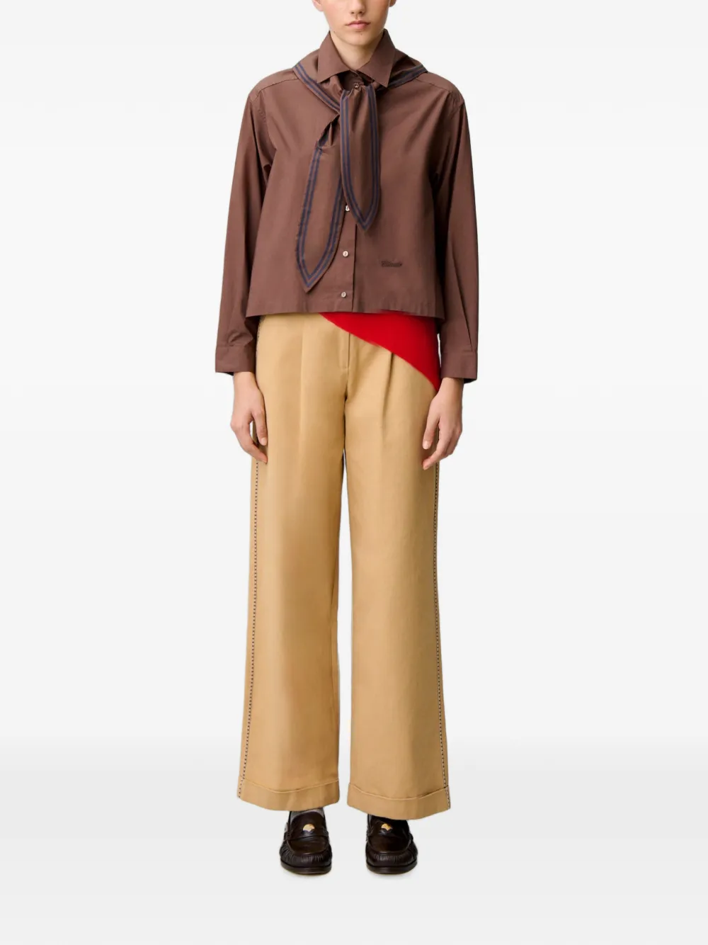 Claudie Pierlot Katoenen blouse Bruin