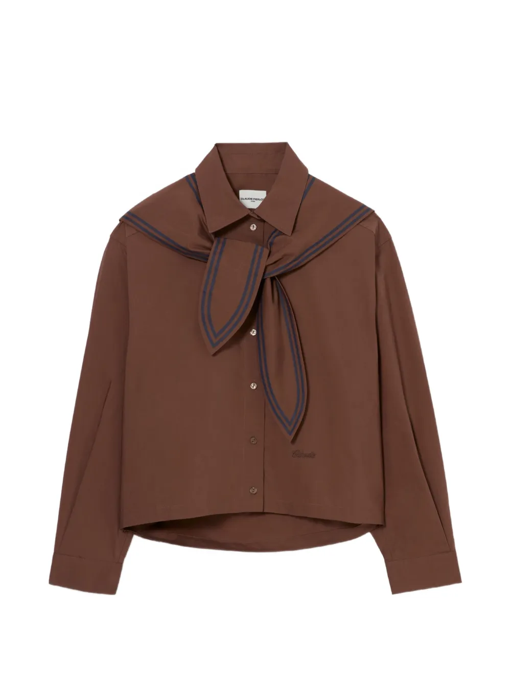 Claudie Pierlot cropped tie-detail shirt
