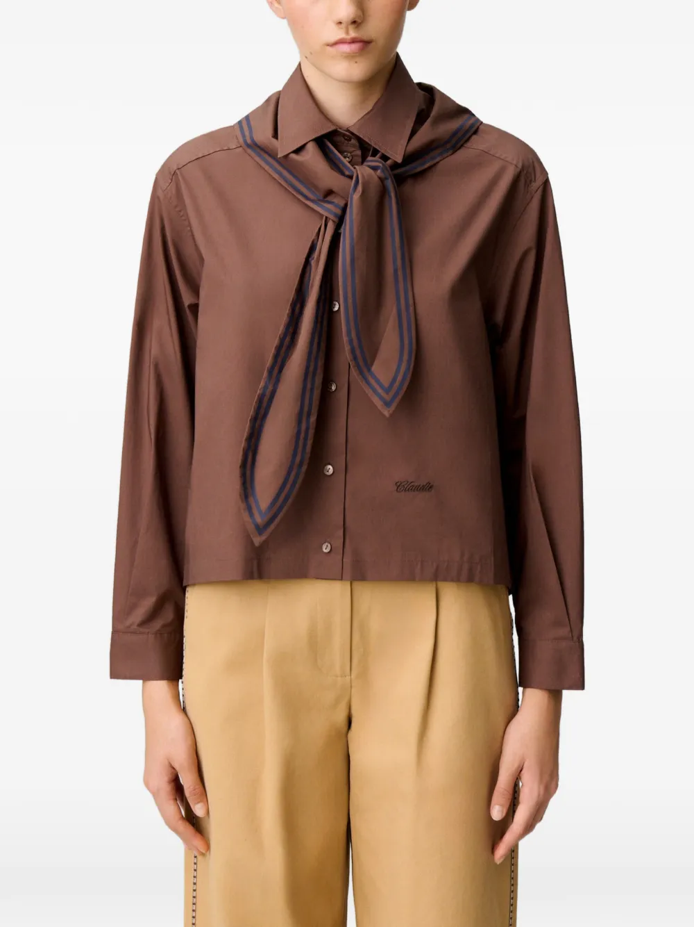Claudie Pierlot Katoenen blouse Bruin