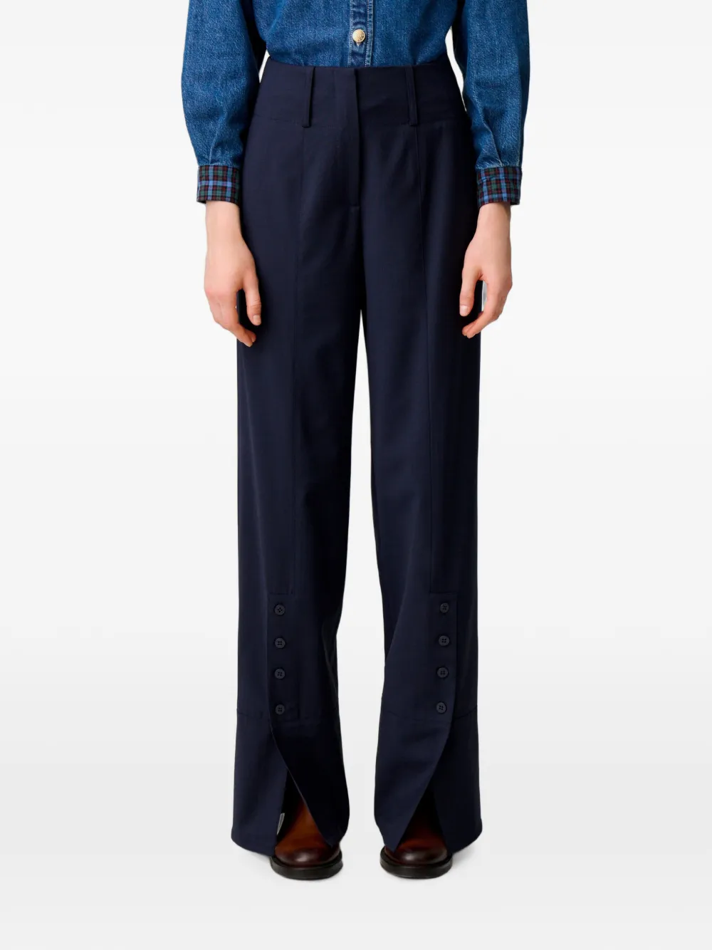 Claudie Pierlot Broek van wolblend Blauw