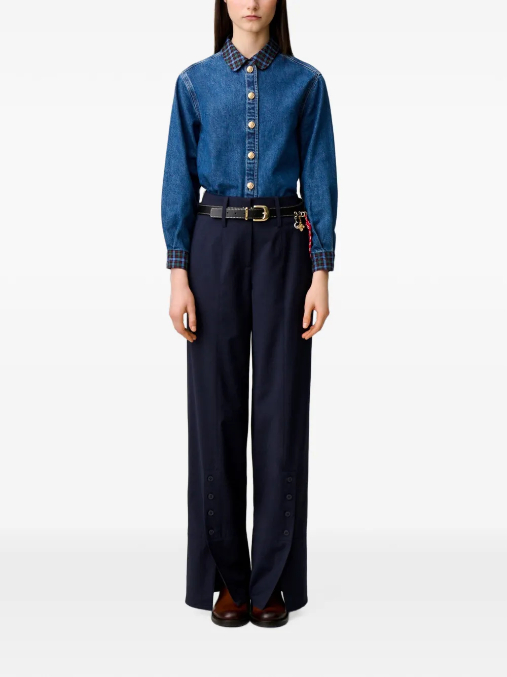 Claudie Pierlot Broek van wolblend Blauw
