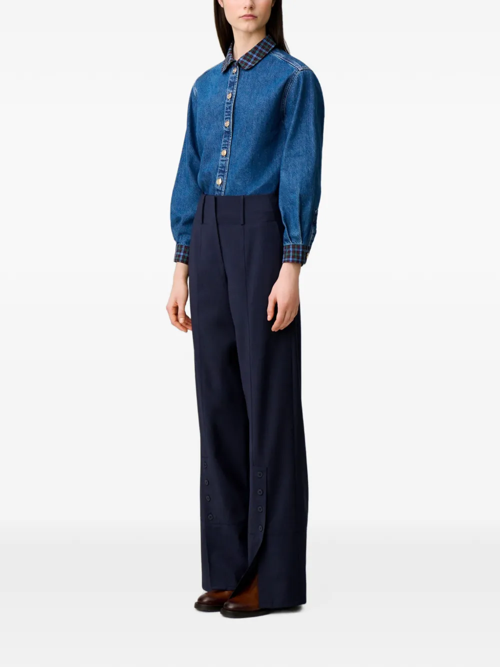 Claudie Pierlot Broek van wolblend Blauw
