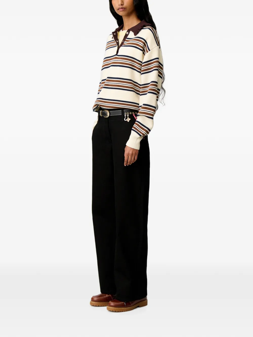 Claudie Pierlot Jeans met wijde pijpen Zwart
