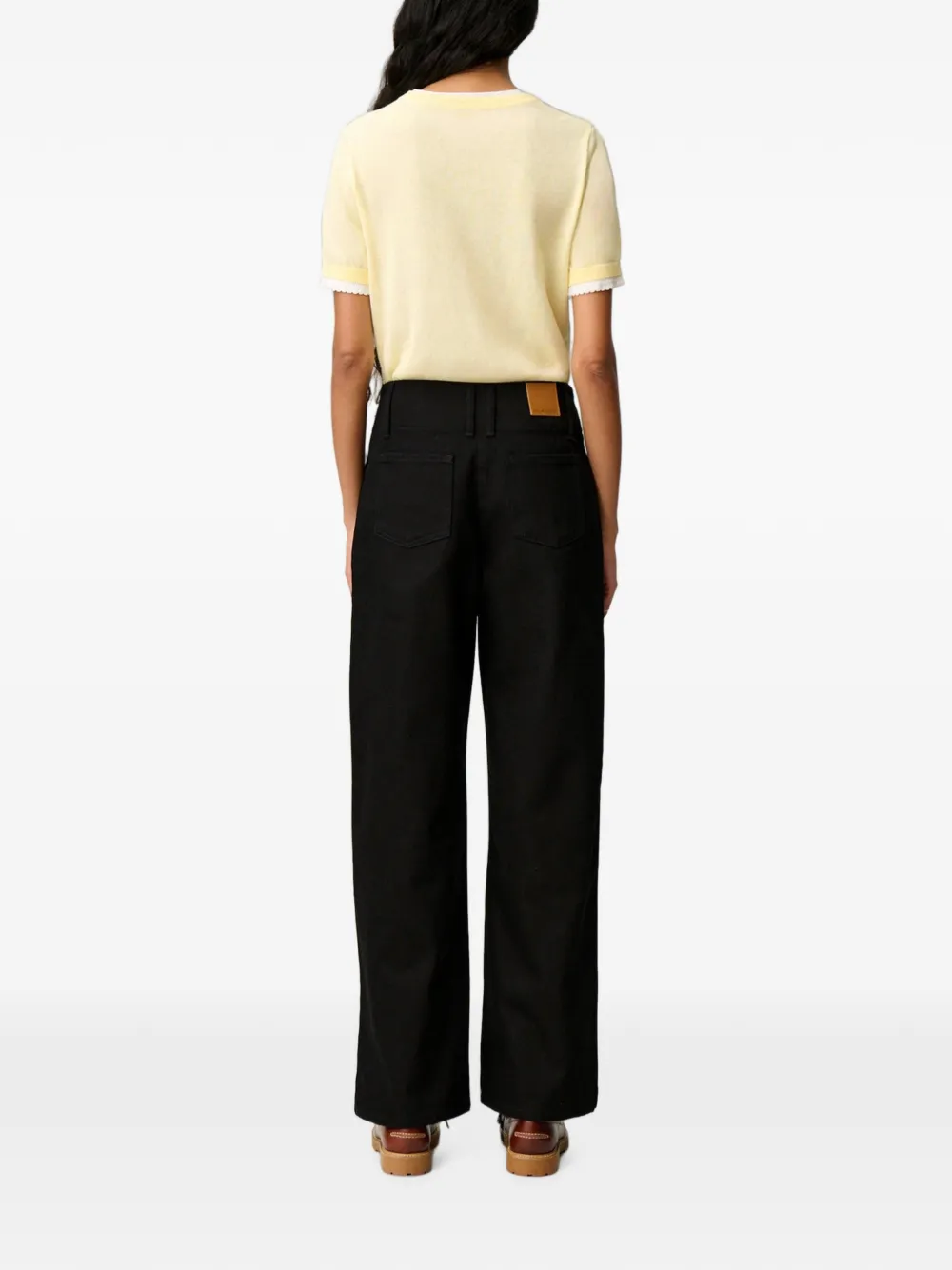 Claudie Pierlot Jeans met wijde pijpen Zwart