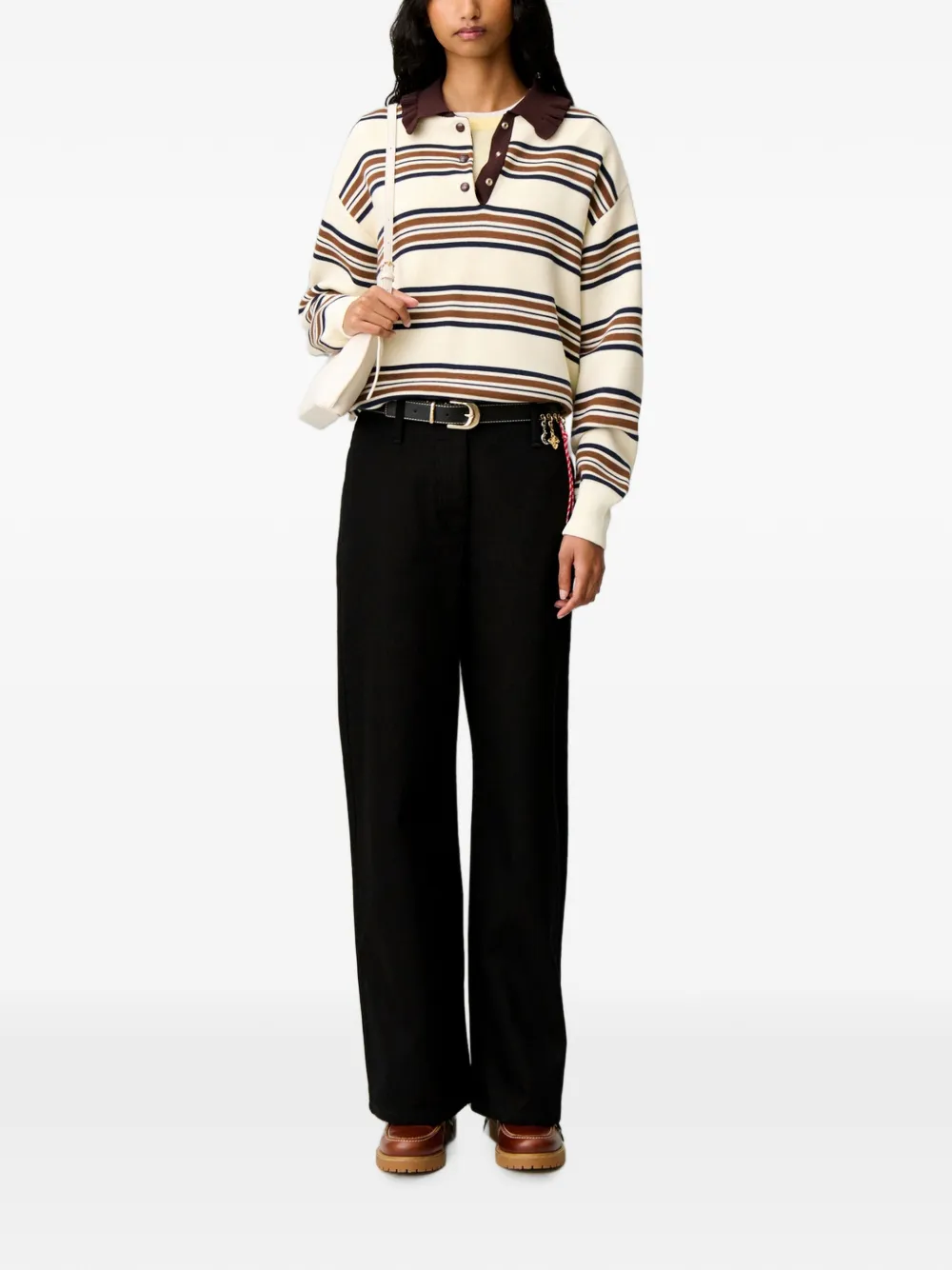 Claudie Pierlot Jeans met wijde pijpen Zwart