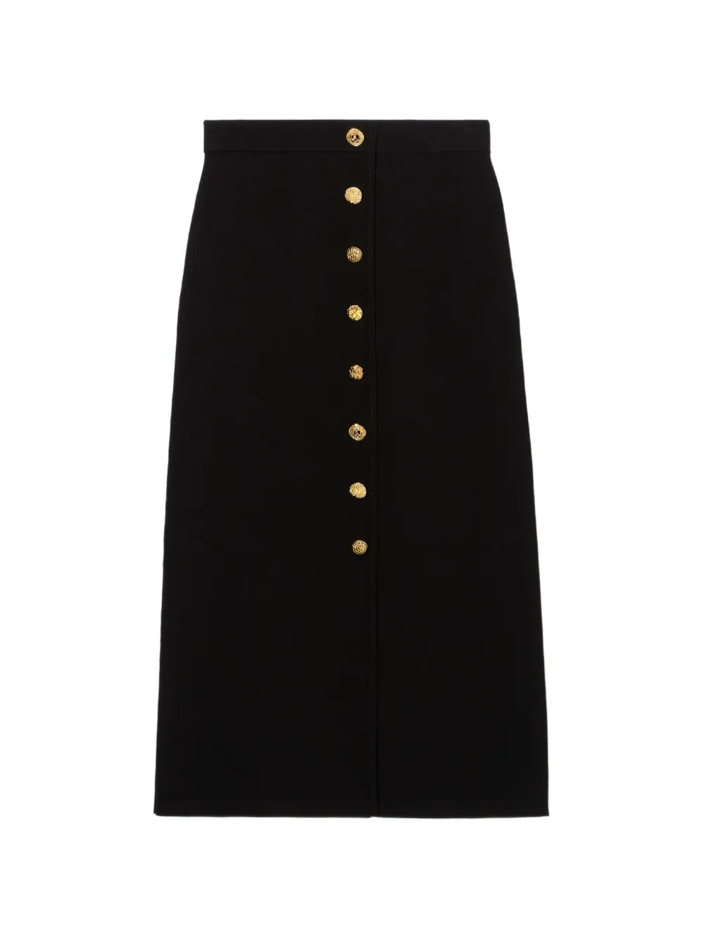 Claudie Pierlot Button-embellished Knitted Skirt In Black