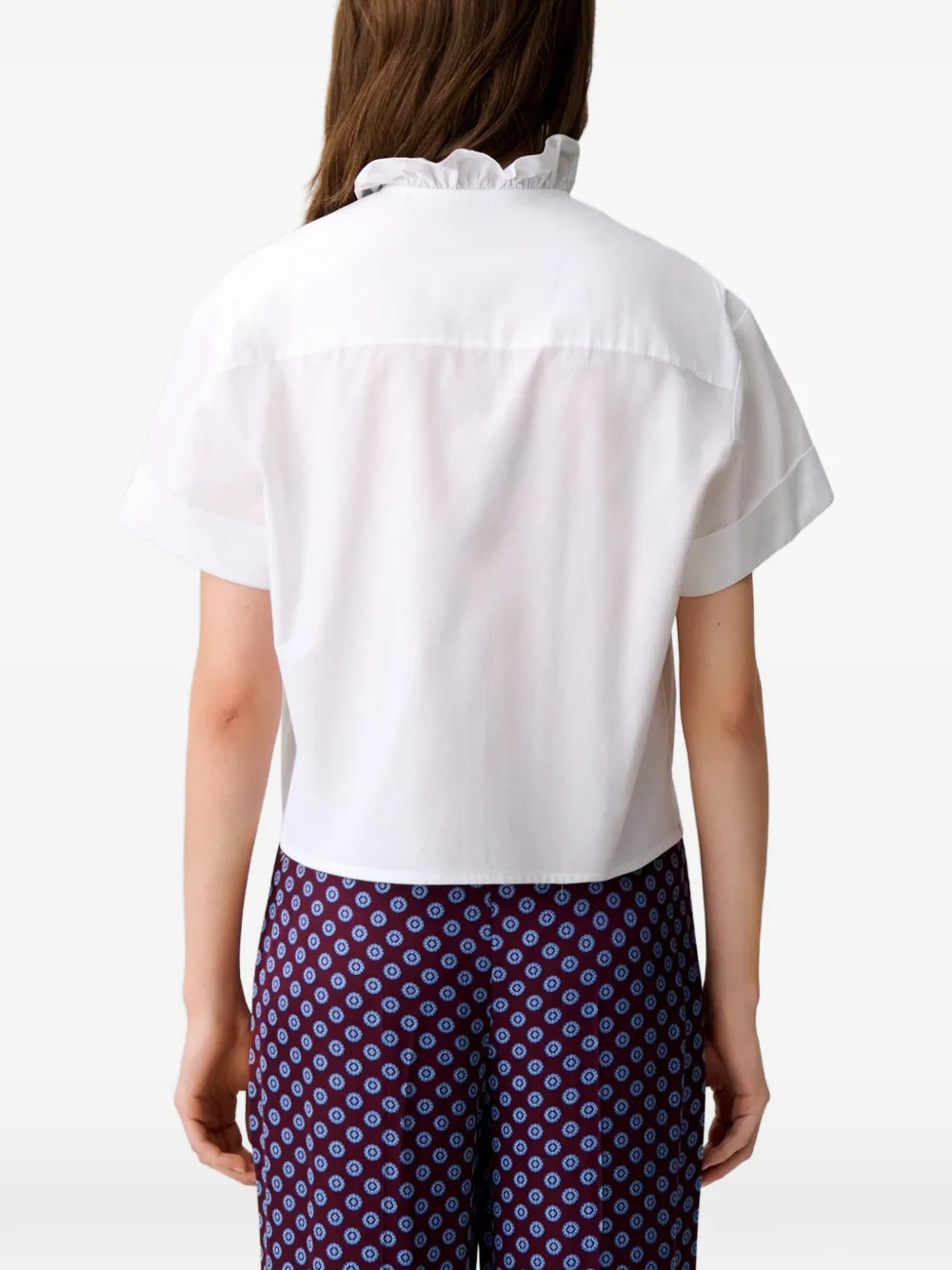 Claudie Pierlot Popeline blouse met Victoriaanse kraag Wit