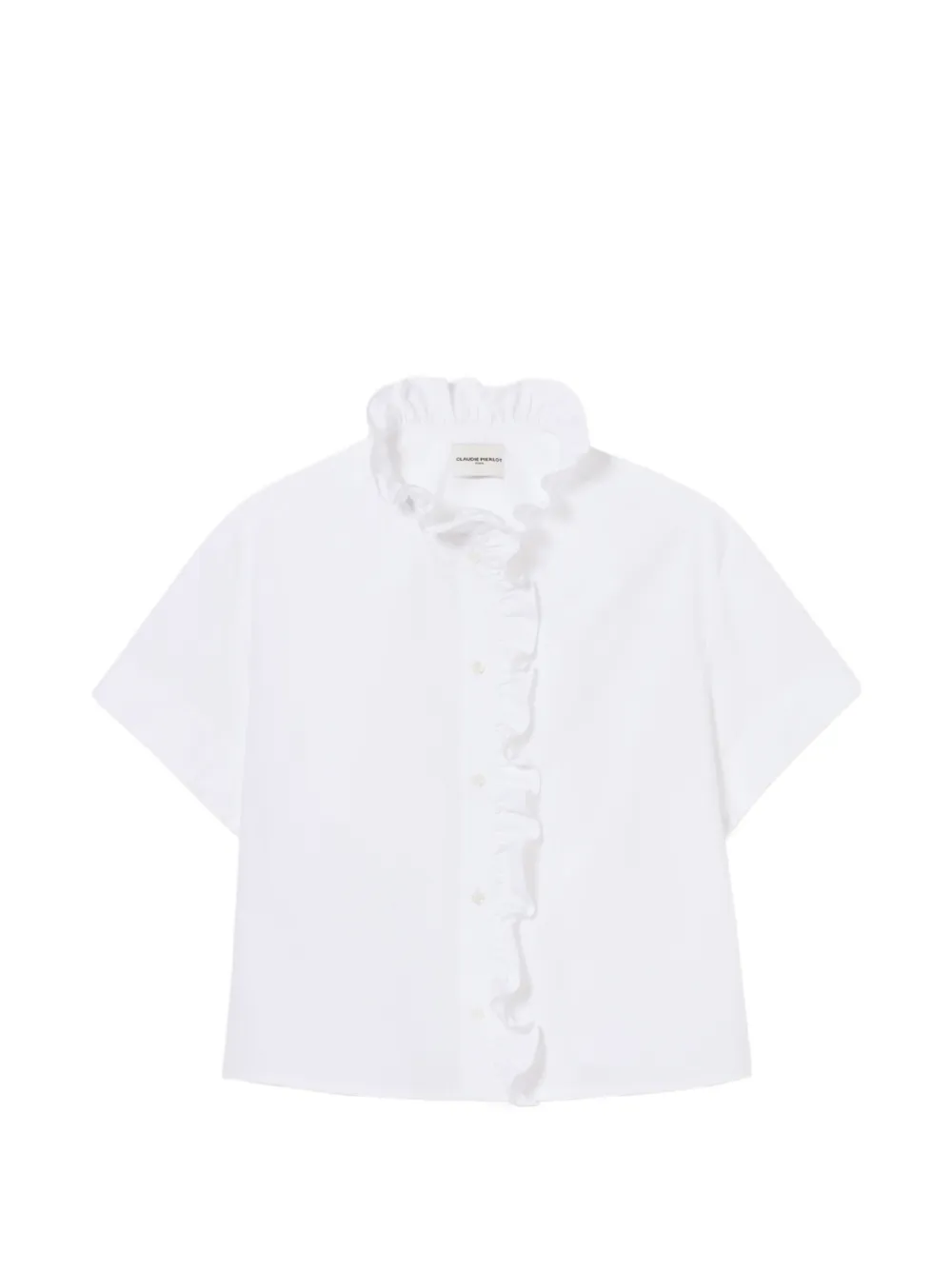 Claudie Pierlot ruffled short-sleeve shirt - Bianco