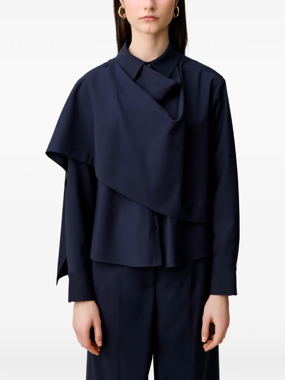 Claudie Pierlot Jack van wolblend met sjaal Blauw