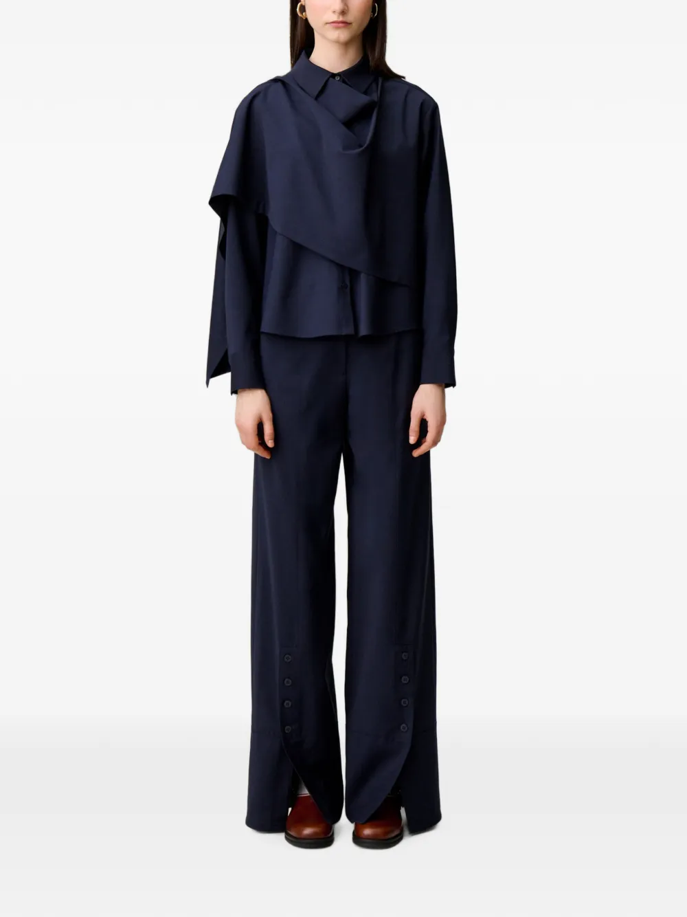 Claudie Pierlot Jack van wolblend met sjaal Blauw