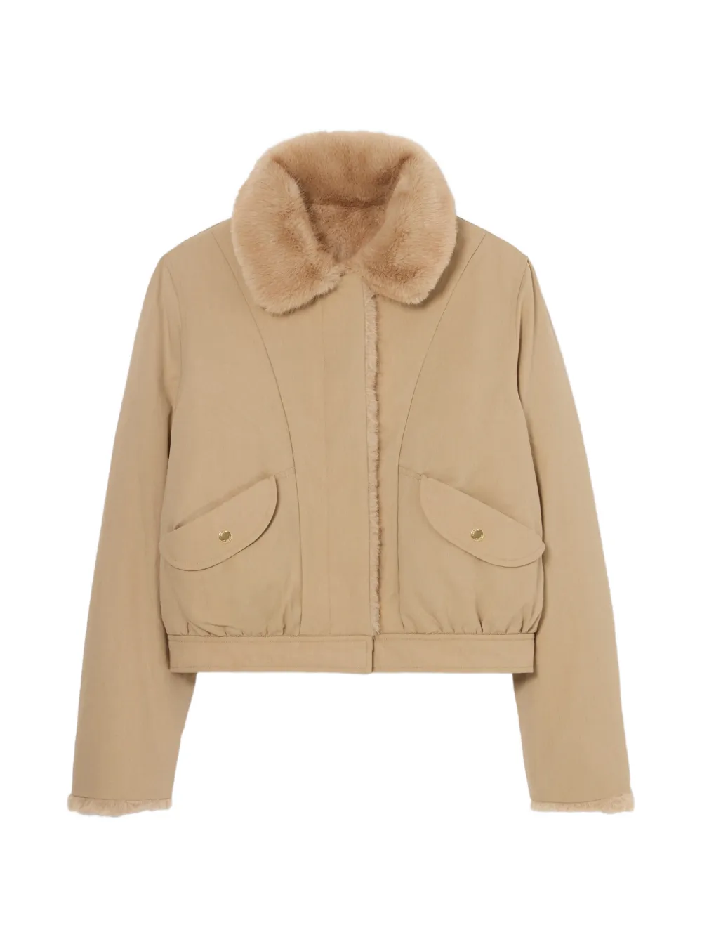 Claudie Pierlot Faux-fur Trim Parka In 뉴트럴