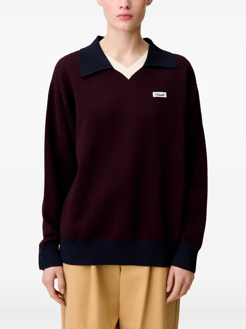 Claudie Pierlot Trui met logopatch Rood