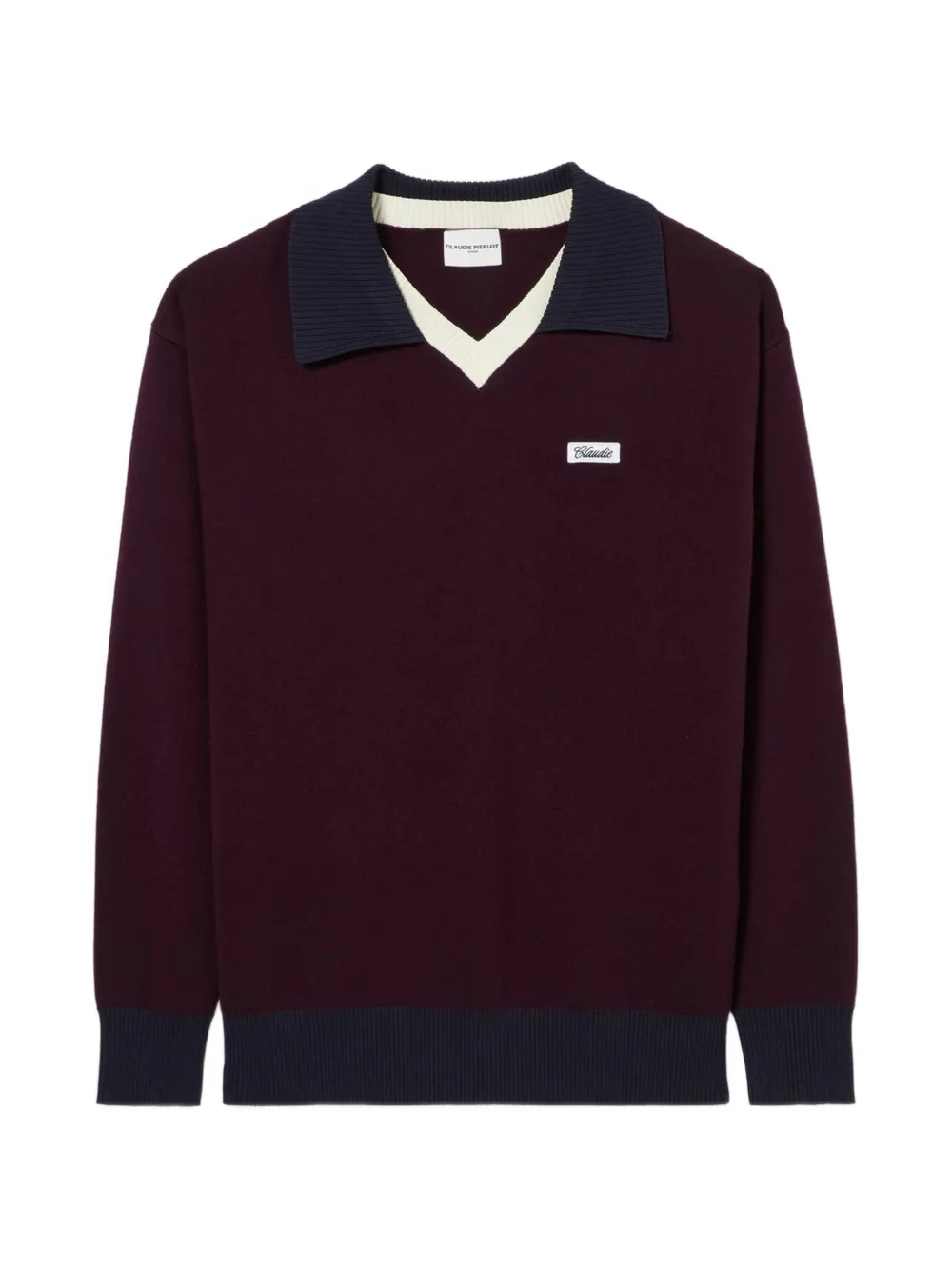 Claudie Pierlot logo-patch V-neck sweater - Rot
