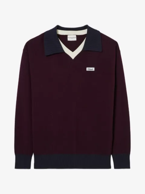 Claudie Pierlot Contrast double collar knit jumper