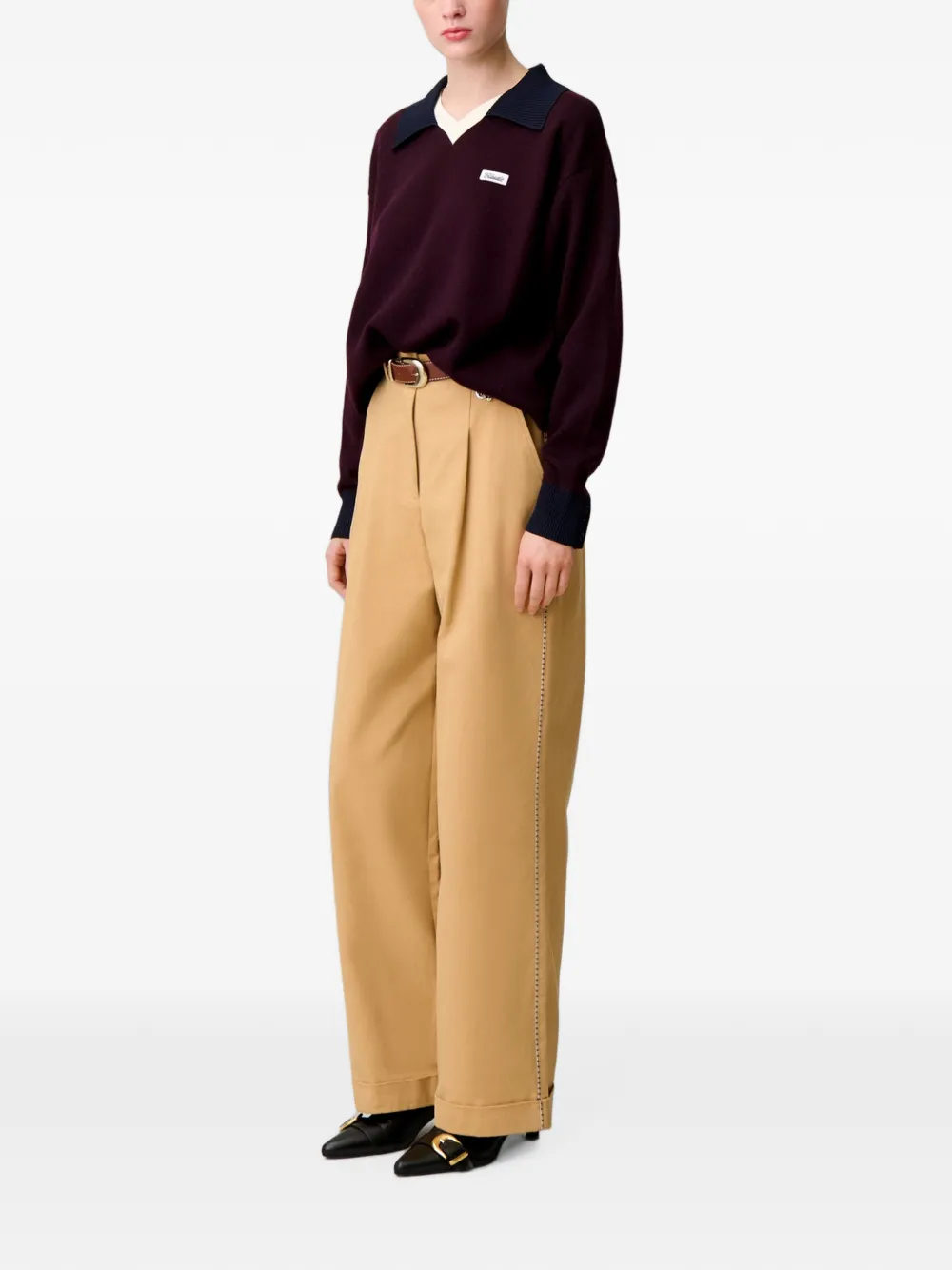 Claudie Pierlot Trui met logopatch Rood