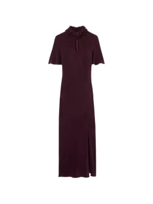 Claudie Pierlot Flowy Victorian Collar Dress | Red | FARFETCH