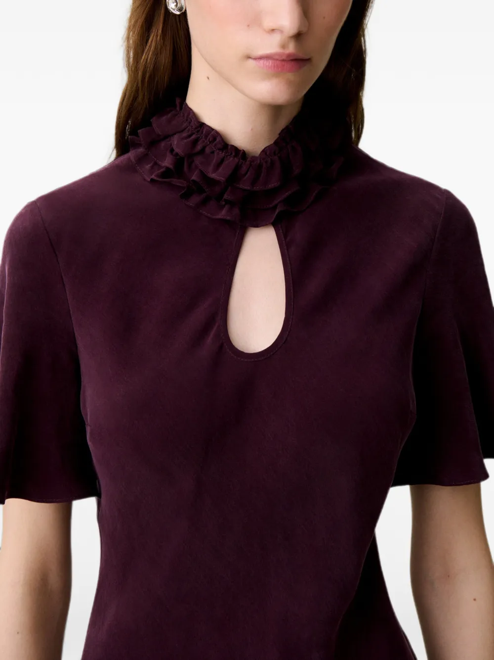 Claudie Pierlot Flowy midi-jurk Paars