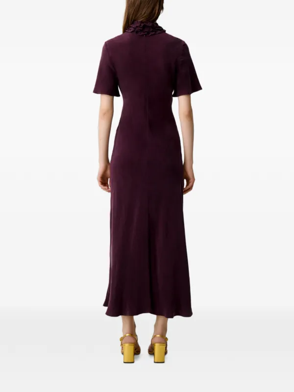 claudie pierlot purple dress CLAUDIE PIERLOT Eco-Friendly Linen Dress