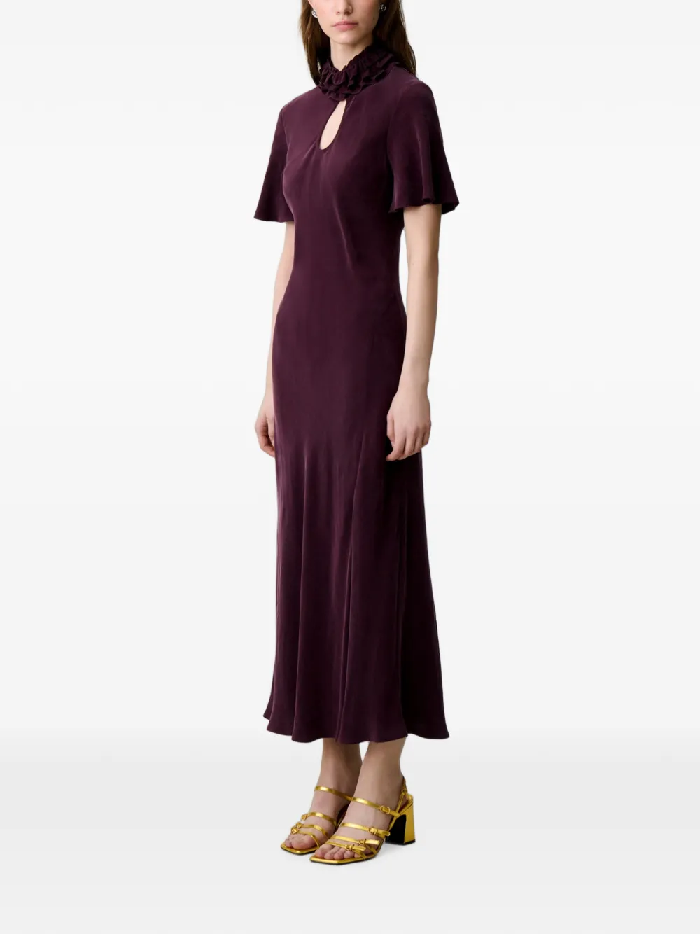 Claudie Pierlot Flowy midi-jurk Paars