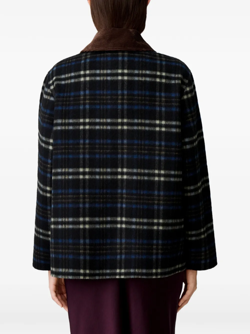 Claudie Pierlot Geruite jas van wolblend Zwart