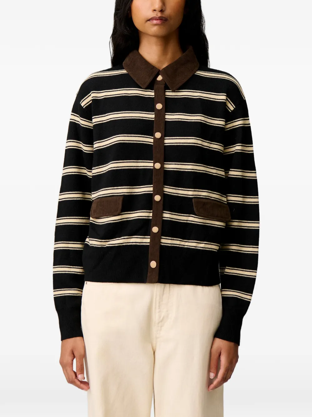 Claudie Pierlot Gestreept vest Zwart