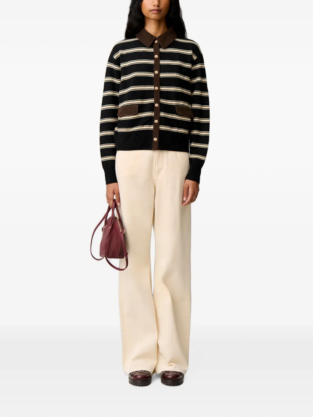 Claudie Pierlot Gestreept vest Zwart