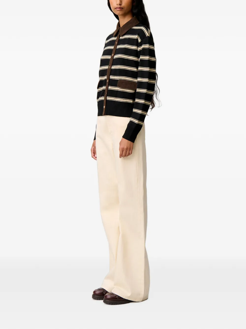 Claudie Pierlot Gestreept vest Zwart