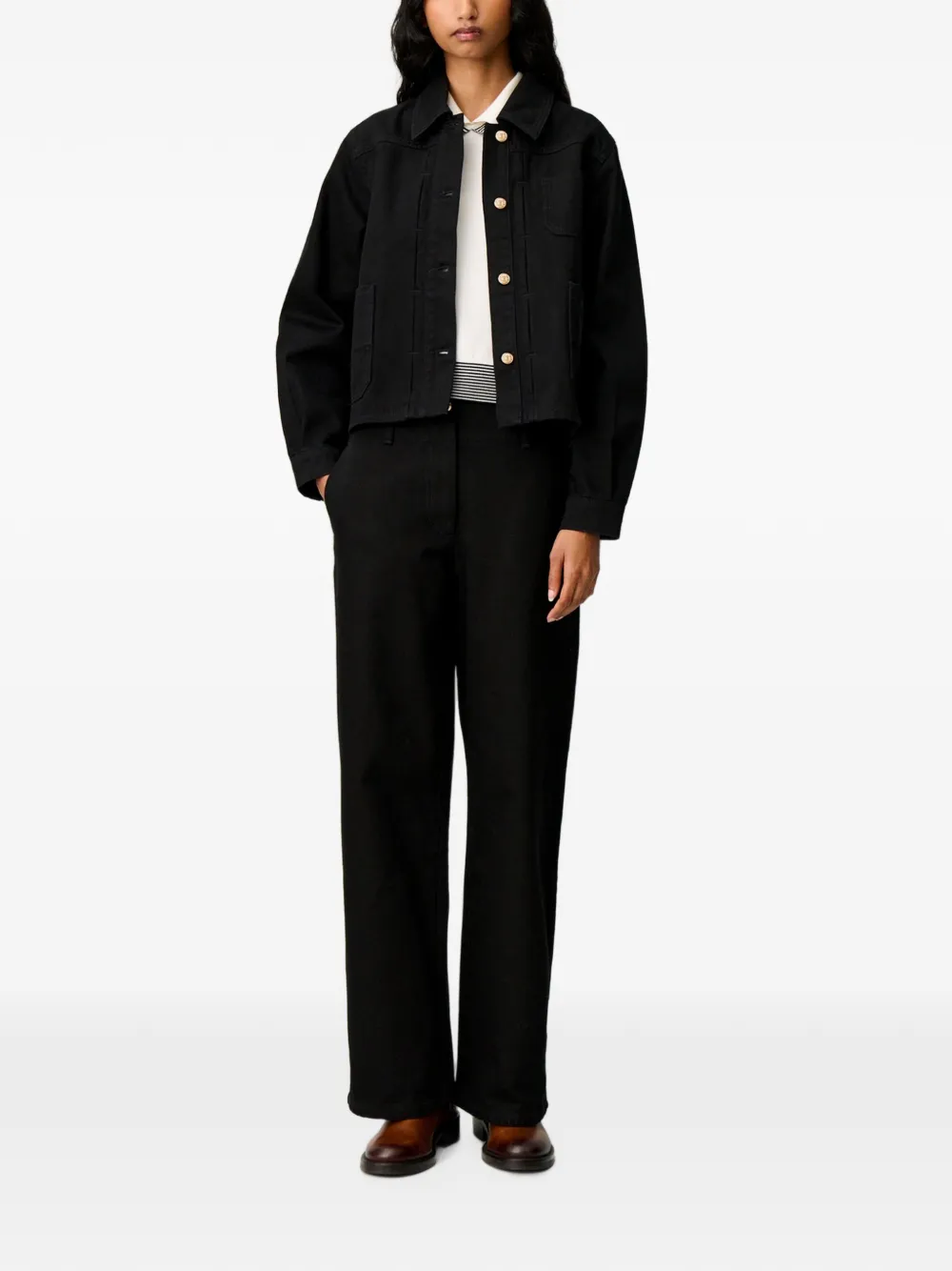 Claudie Pierlot Denim jack Zwart